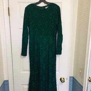 Long-Sleeve Lace Gown